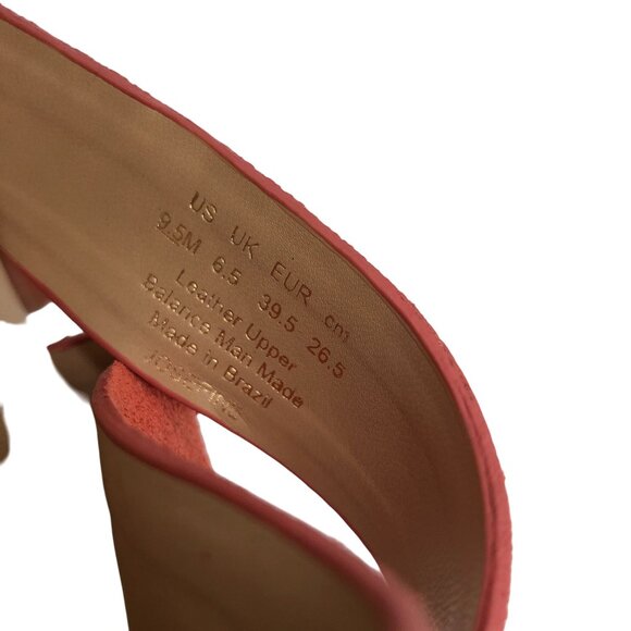 Sam Edelman Josefine Platform Sandals Wooden Clog Heel Leather Orange 9.5 - Picture 10 of 10